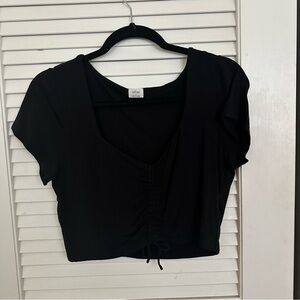 Aritzia Wilfred Tie Crop Top Size Large Black